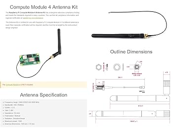 Raspberry Pi Compute Modul 4/5, 2.4G/5G WiFi/BT Antenna - &q