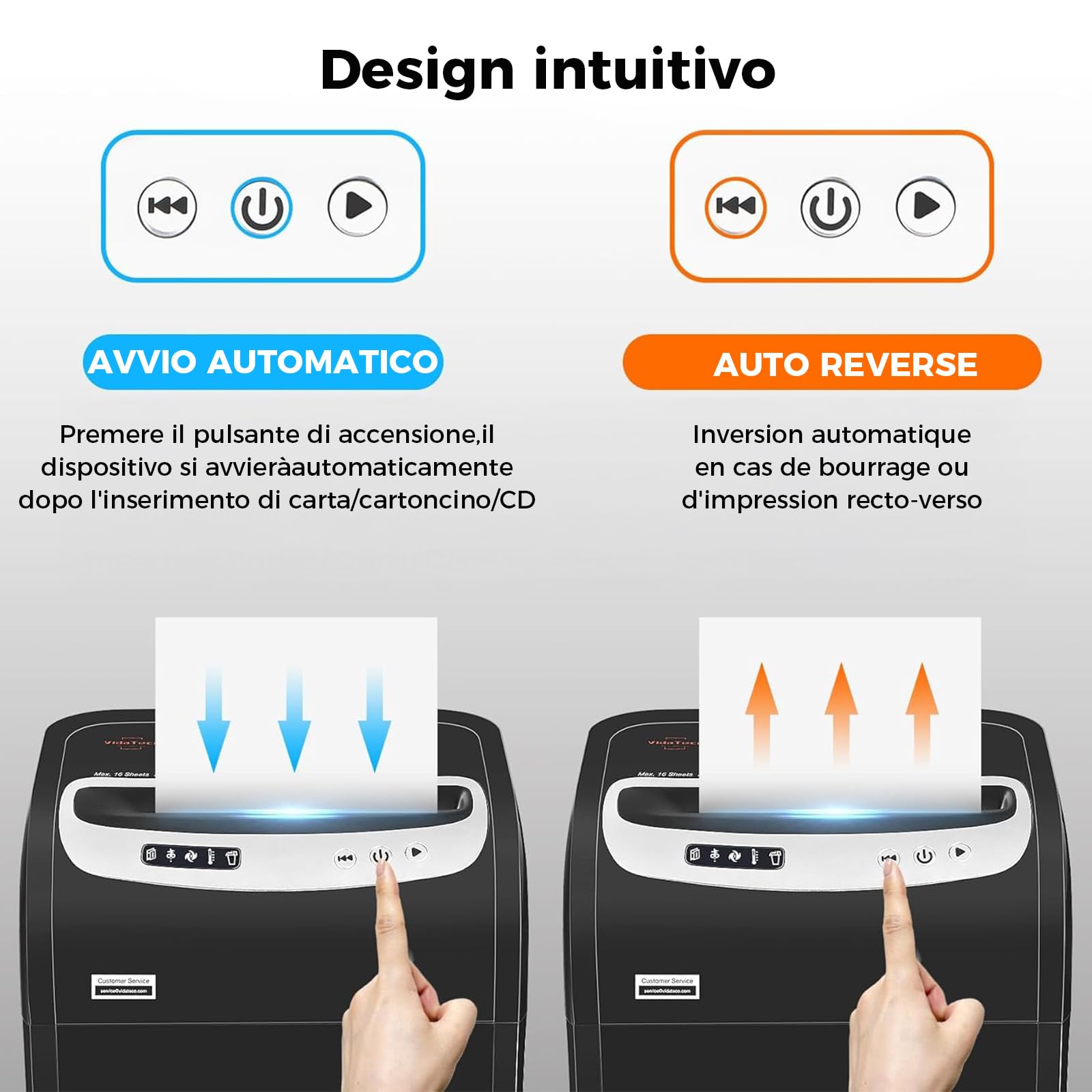 Distruggi documenti da 18 Fogli, VidaTeco Micro-Cut Tritacarte per CD e Carte di Credito, 60 Minuti di Uso Continuato, Cestino da 30 Litri, Trituratore ad Alta Sicurezza(P-4) per Casa e Ufficio, Nero