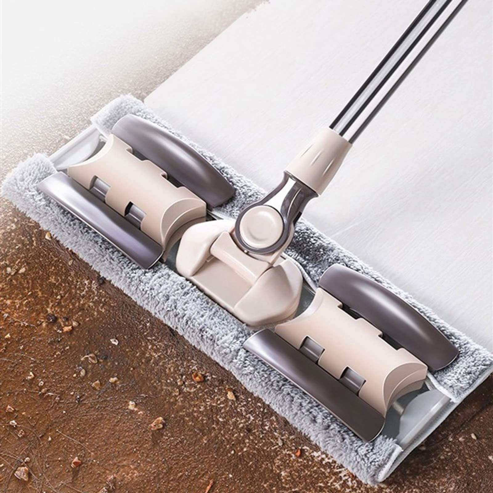 Trapeadores para limpiar pisos NUEVO Trapeador plano para el hogar Trapeadores para limpieza de pisos Cubo de polvo Escoba de microfibra fácil Trapeador giratorio Adsorción de aceite Trapos totales