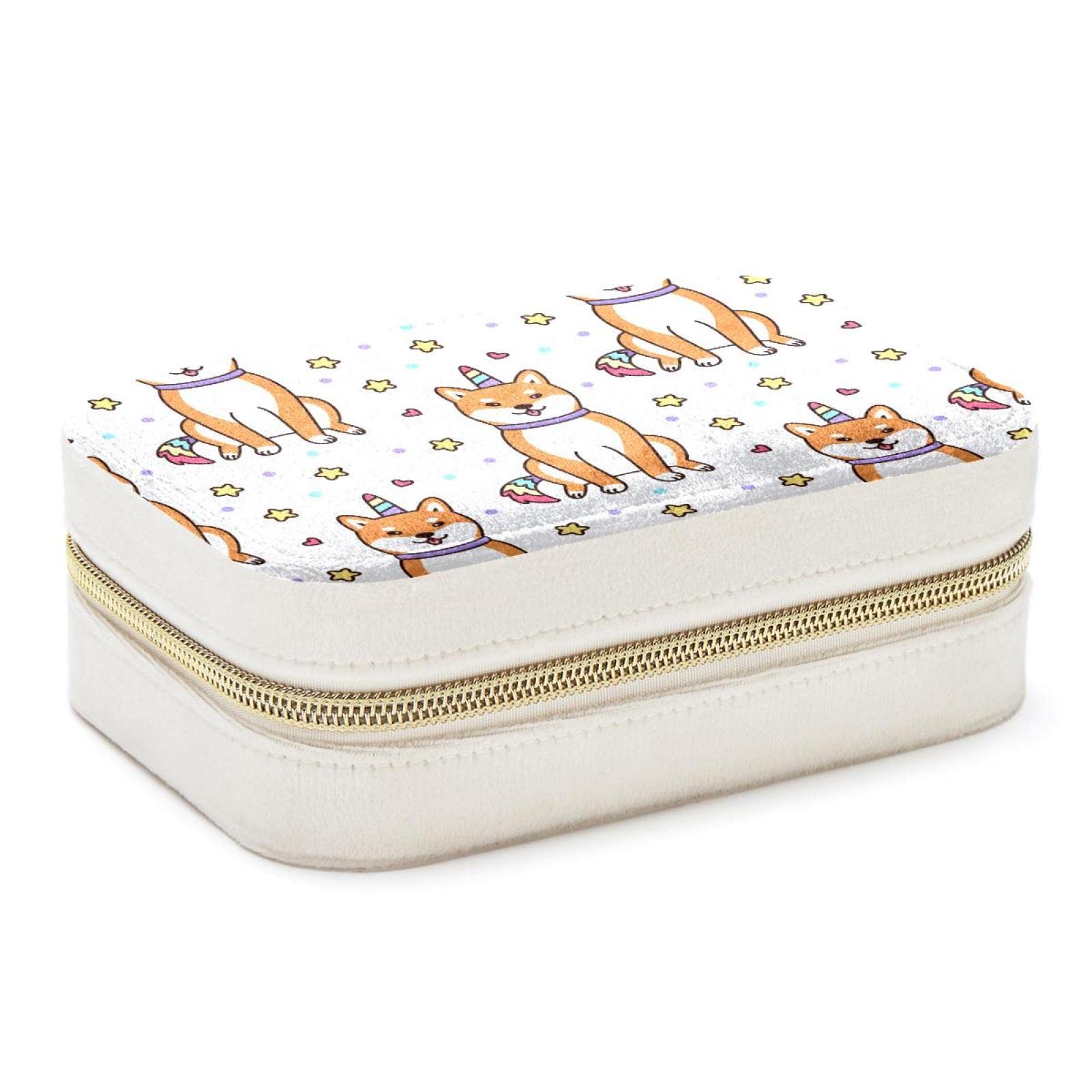 Boîte à bijoux Shiba Inu pour voyage | Rangement bagues et colliers fille