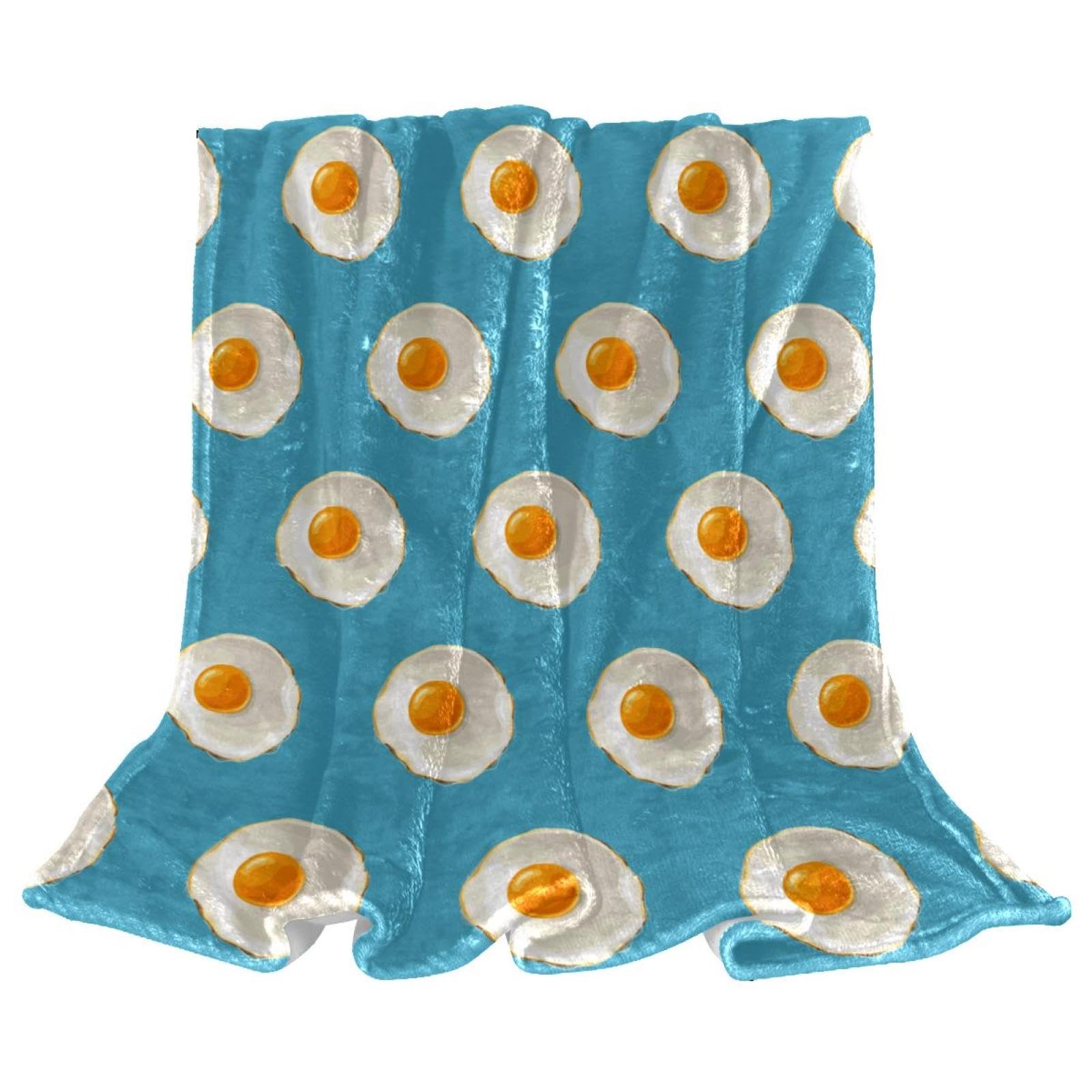 Couverture polaire œuf au plat 150x130cm plaid lit canapé