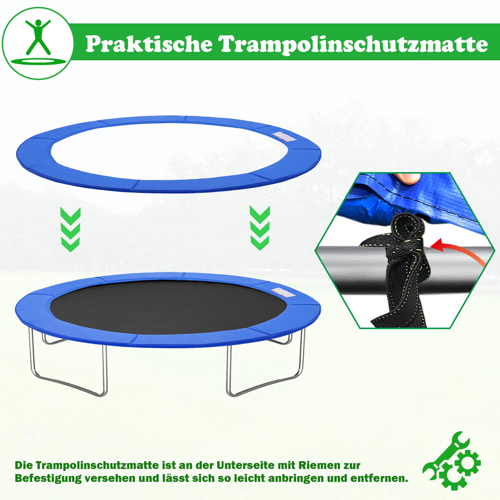 Housse Rebord Trampoline Ø305cm - Protection Ressorts - PVC Résistant UV