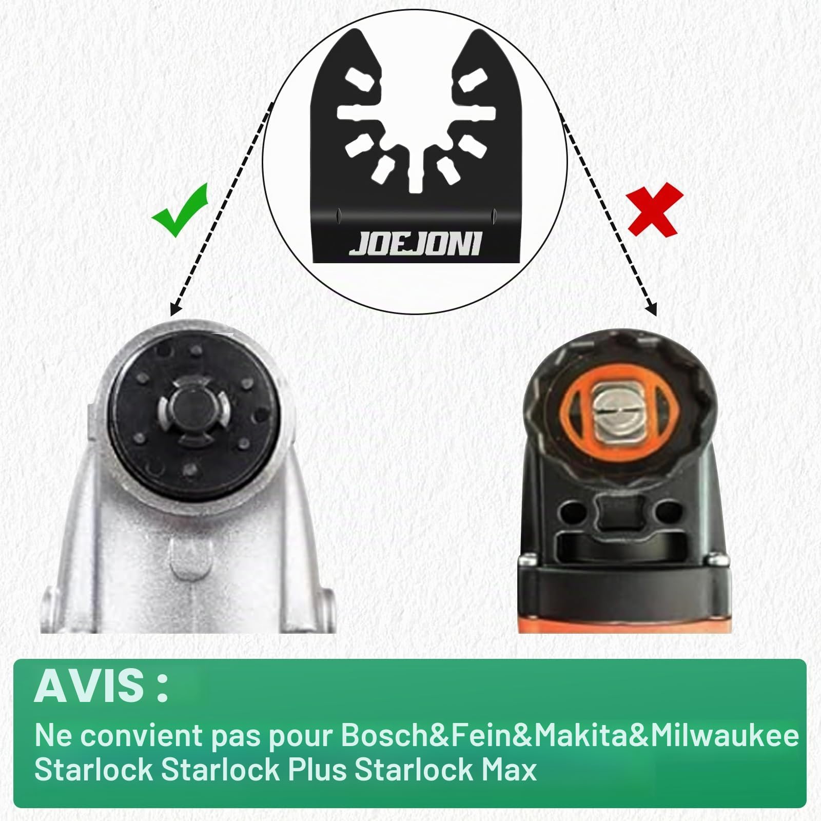 Lot de 53 lames de scie multitool, Lames de scie oscillantes universelles, Ensemble d'accessoires pour outils multifonctions, Lames pour outils oscillants pour Fein Multimaster, Milwaukee