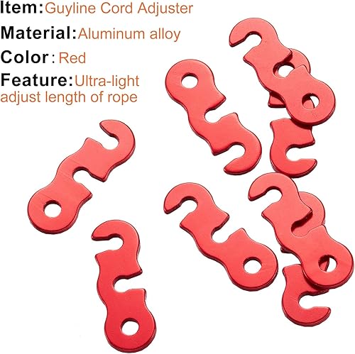 Miniatura 3 de SATINIOR Guyline - Tensor de aleación de aluminio para tienda de campaña, tensor de cuerda de paracaídas, ajustadores de cuerda para tienda de