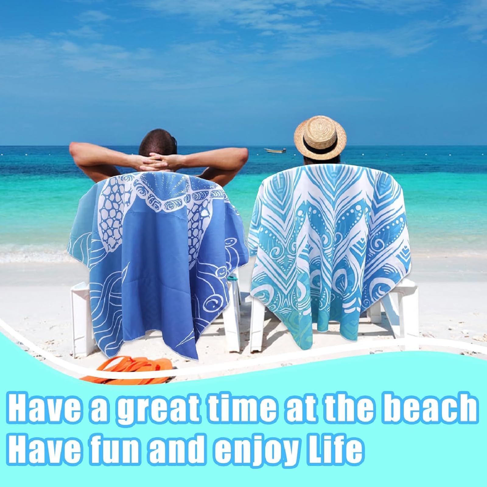 Startseite Microfibre Beach Towels for Adults, 2 Pack 180x100cm Lightweight Beach Towel Extra Large - Image 2