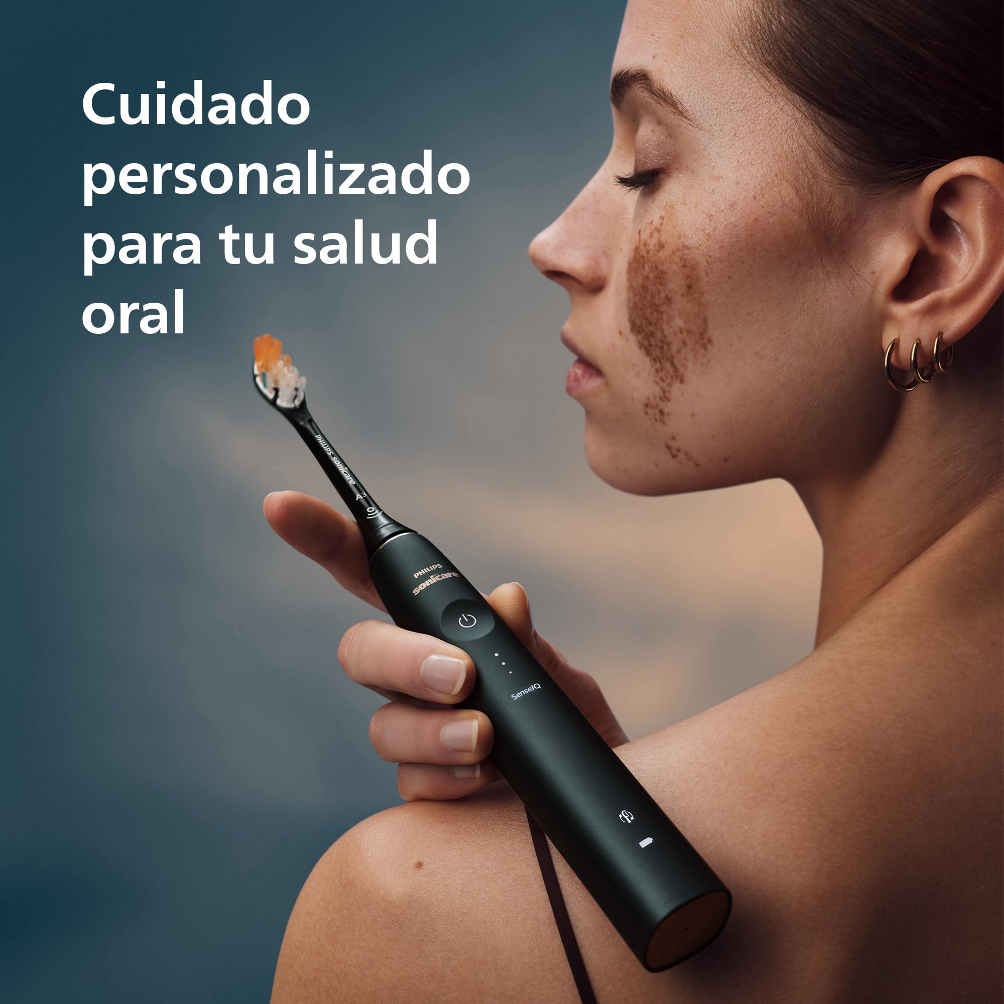 Philips Sonicare DiamondClean 9900 Prestige cepillo dental eléctrico, con tecnología SenseIQ y aplicación, 5 modos de cepillado, estuche de viaje con carga, azul medianoche, modelo HX9992/45