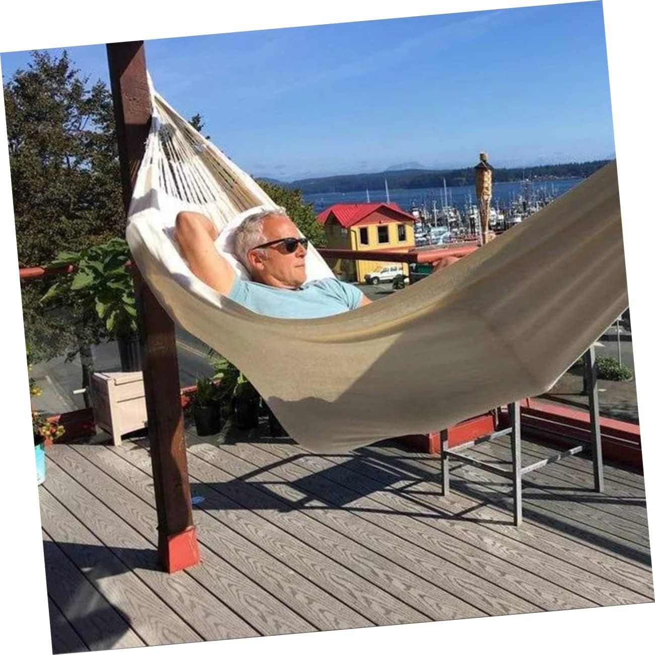 1pc Double Outdoor Camping Hammock Spread Bar Canvas Swing Bed for Leisure