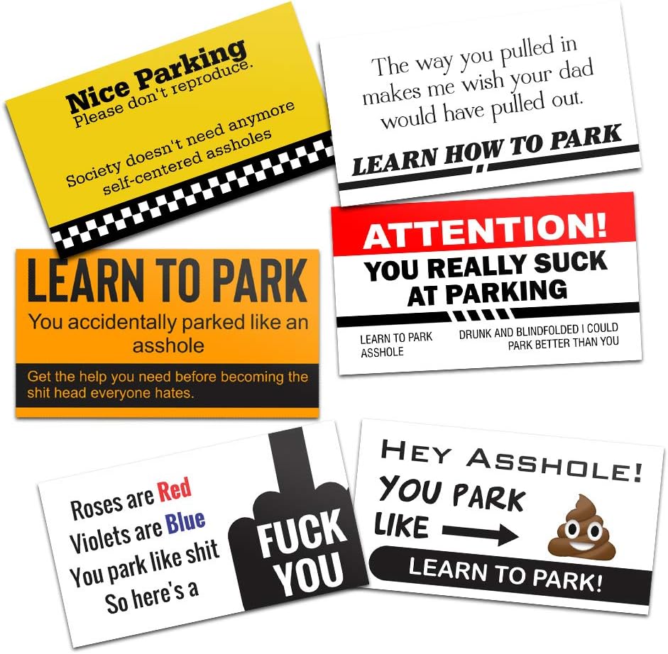 CDXHOME Bad Parking Cards 100 Tarjetas De Estacionamiento Con
