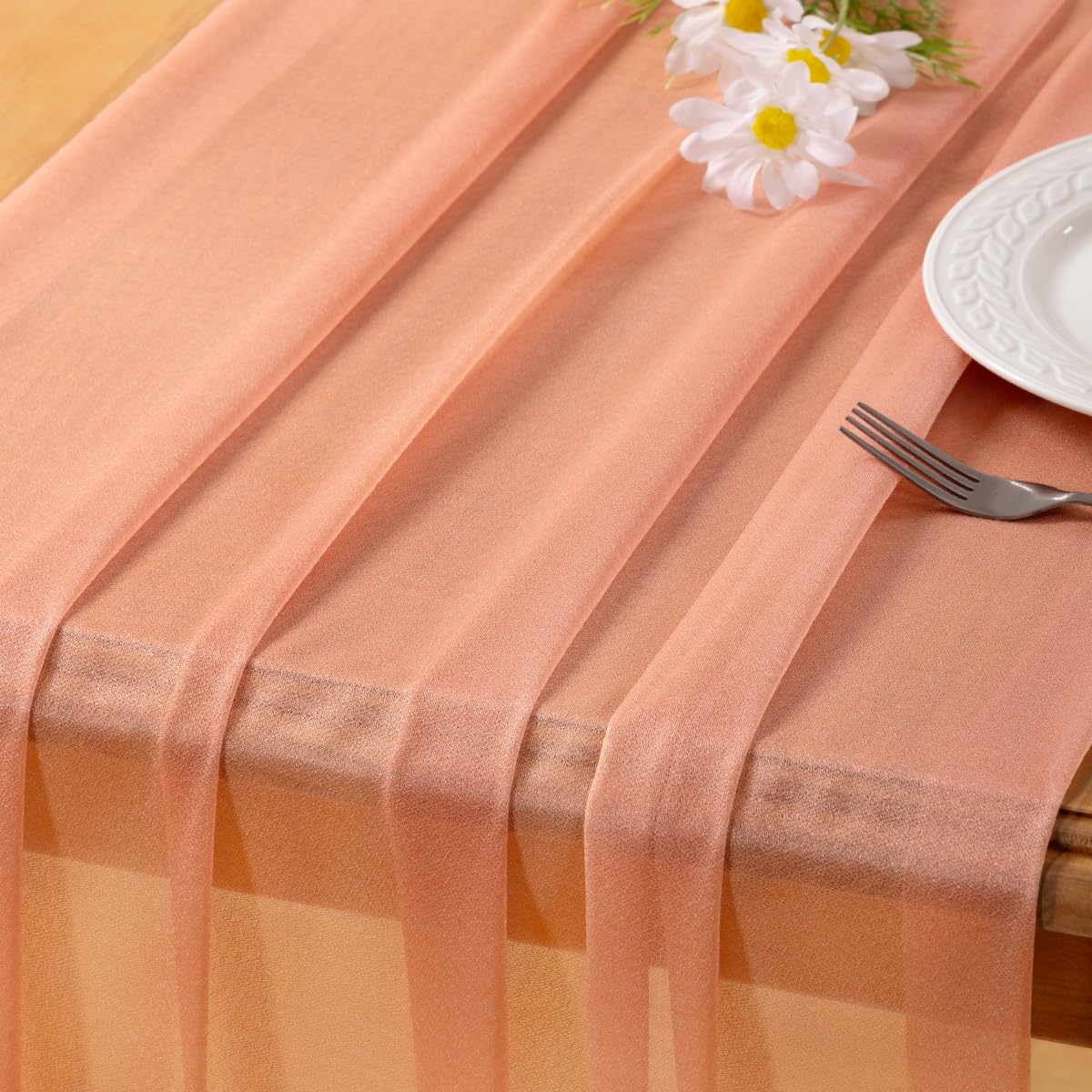 Socomi Tischläufer Aus Weichem Gaze-Chiffon – 73,7 X 304,8 Cm – Knitterfrei, Leicht Glänzend – Rustikal & Boho – Für Hochzeit, Babyparty, Geburtstag & Mehr – Maschinenwaschbar Socomi Tischläufer Aus Weichem Gaze-Chiffon – 73,7 X 304,8 Cm – Knitterfrei, Leicht Glänzend – Rustikal & Boho – Für Hochzeit, Babyparty, Geburtstag & Mehr – Maschinenwaschbar