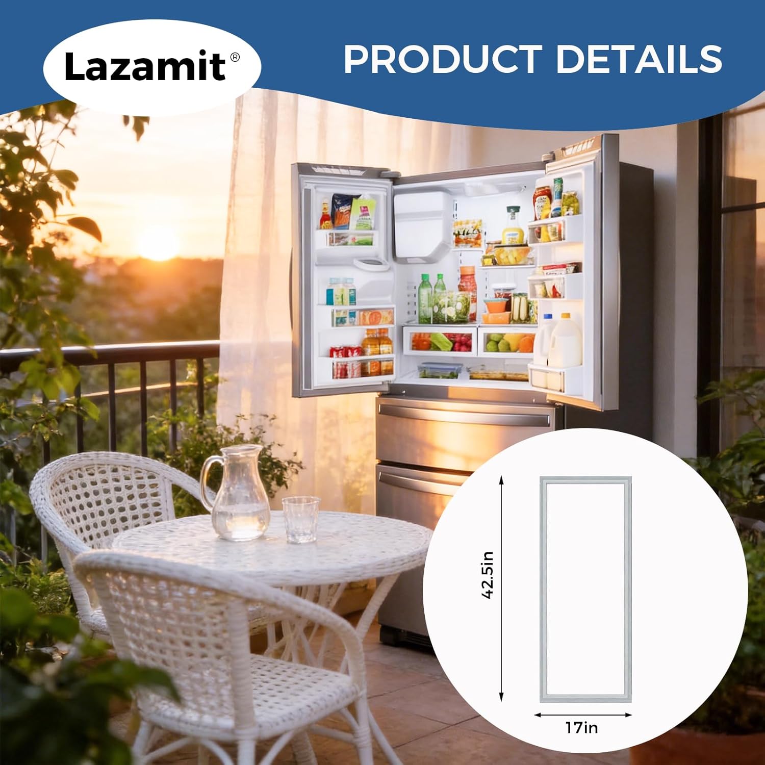 W10830046 refrigerator door gasket Replacement - Compatible with Whirlpool W10163997 W10443241 Fridge Door Gasket, Replaces AP6048305 PS12069725 EAP12069725