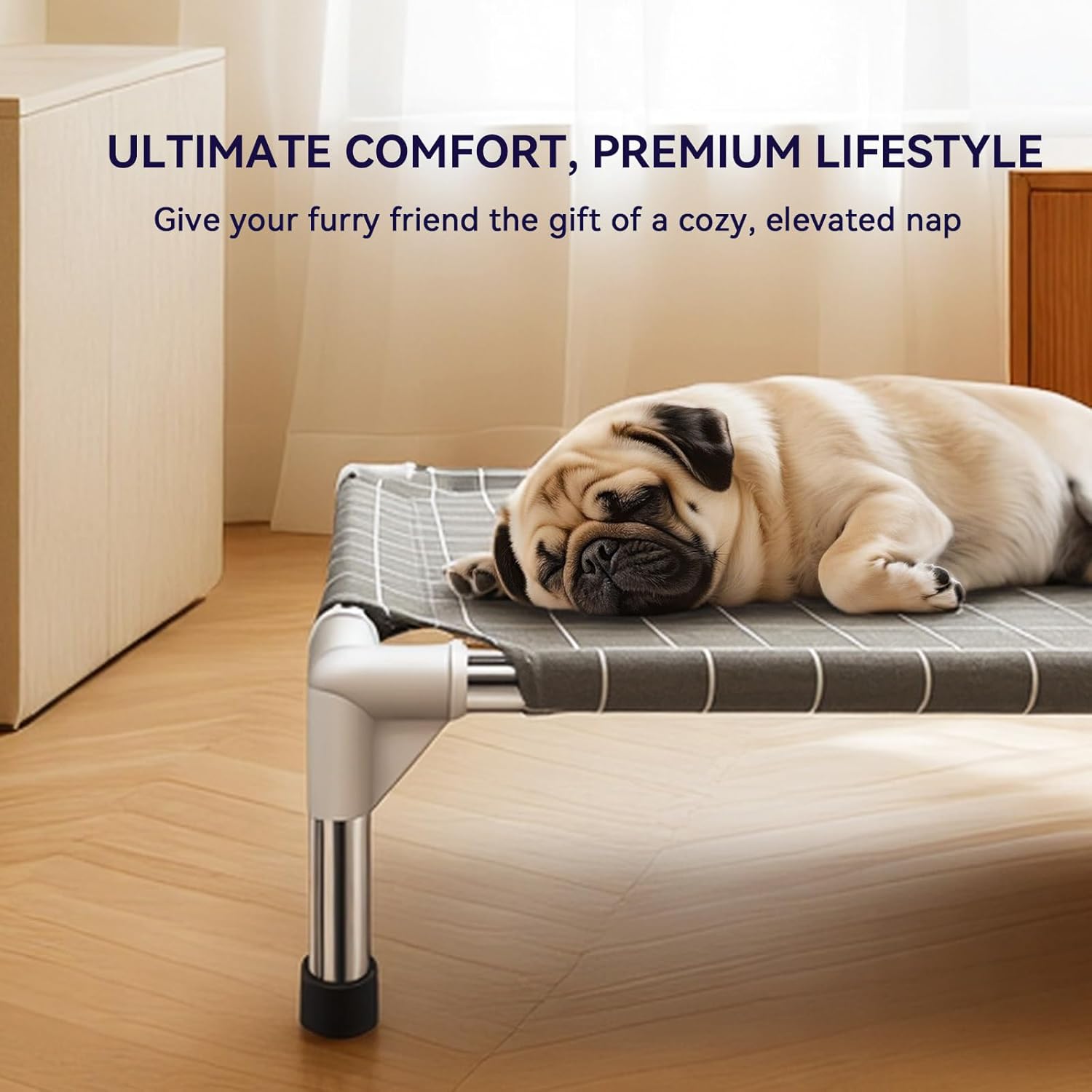 Elevated Dog Bed Pet Cot - Dog Cots Beds for Medium Dogs | Detachable Raised Cat Dog Pet Bed for Medium Dogs