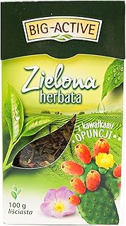 BIG ACTIVE Grüner Tee mit Kaktusfeige, 100g, Lose Blätter, Koffeinfrei