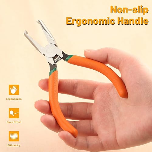 Miniatura 5 de SPEEDWOX Cortador de extremo transversal con mandíbula empotrada Cortadores de chip SMTSMD Alicates de corte de extremo de 6 pulgadas, alicates de