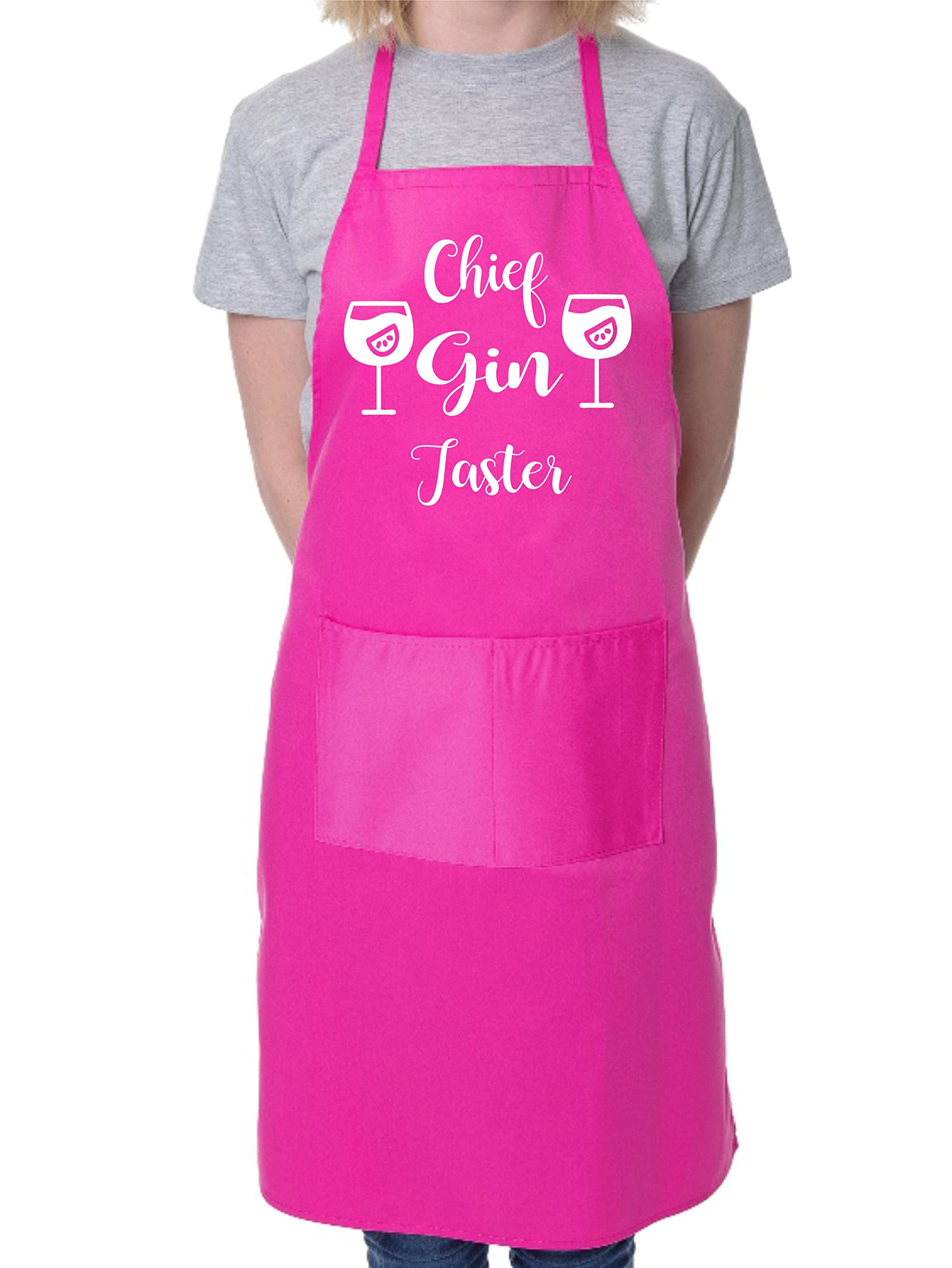Print4U Chief Gin Taster Funny BBQ Baking Cooking Slogan Apron Pink