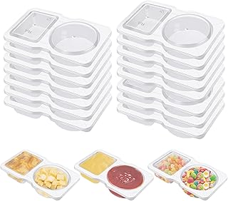 Reusable Snack Containers with Lids for Kids Adults, 15 Sets Clear Stackable Meal Prep Lunch Pack Christmas Containers Box Food Condiment Organizations Portion Control Fridge Camping Party Supplies