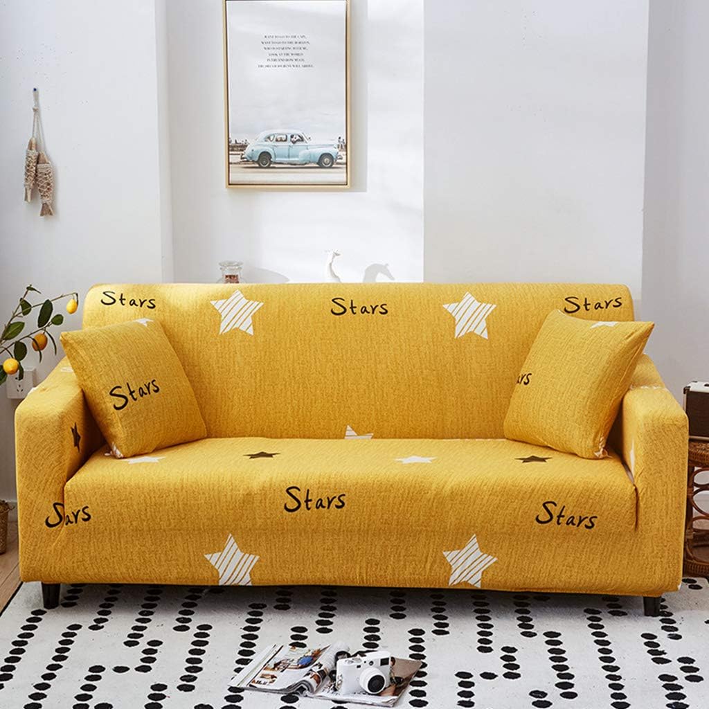 ZHOUXIAO High Stretch Sofa slipcovers Covers Pattern,1/2/3/4 seat Cushion L Shape,loveseat Couch Cover with Elastic Bottom, Non-Slip Washable Sofa Cover for Living Room (XL(235-300CM),E)