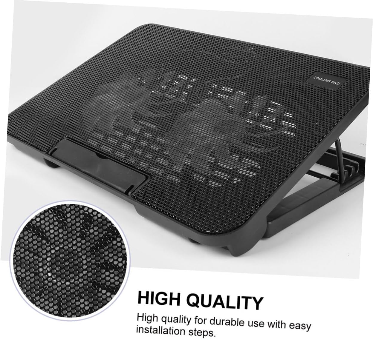 Laptop Cooling Pad USB Powered Fans Energy Saving Computer Stand for Rapid Cooling Black Notebook Cooler for Use and Easy Installation