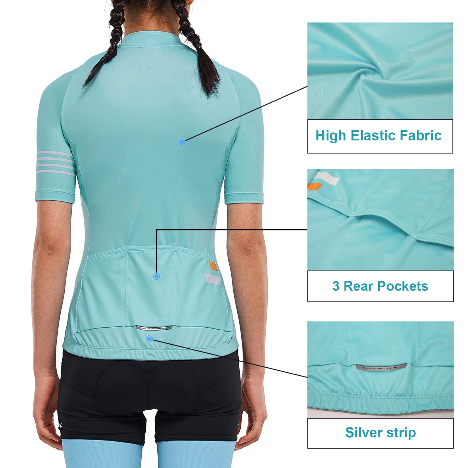 Santic Magliette Ciclismo Donna Maglia Ciclismo Donna Breve Maglietta Bicicletta Camicie Ciclismo per Donna