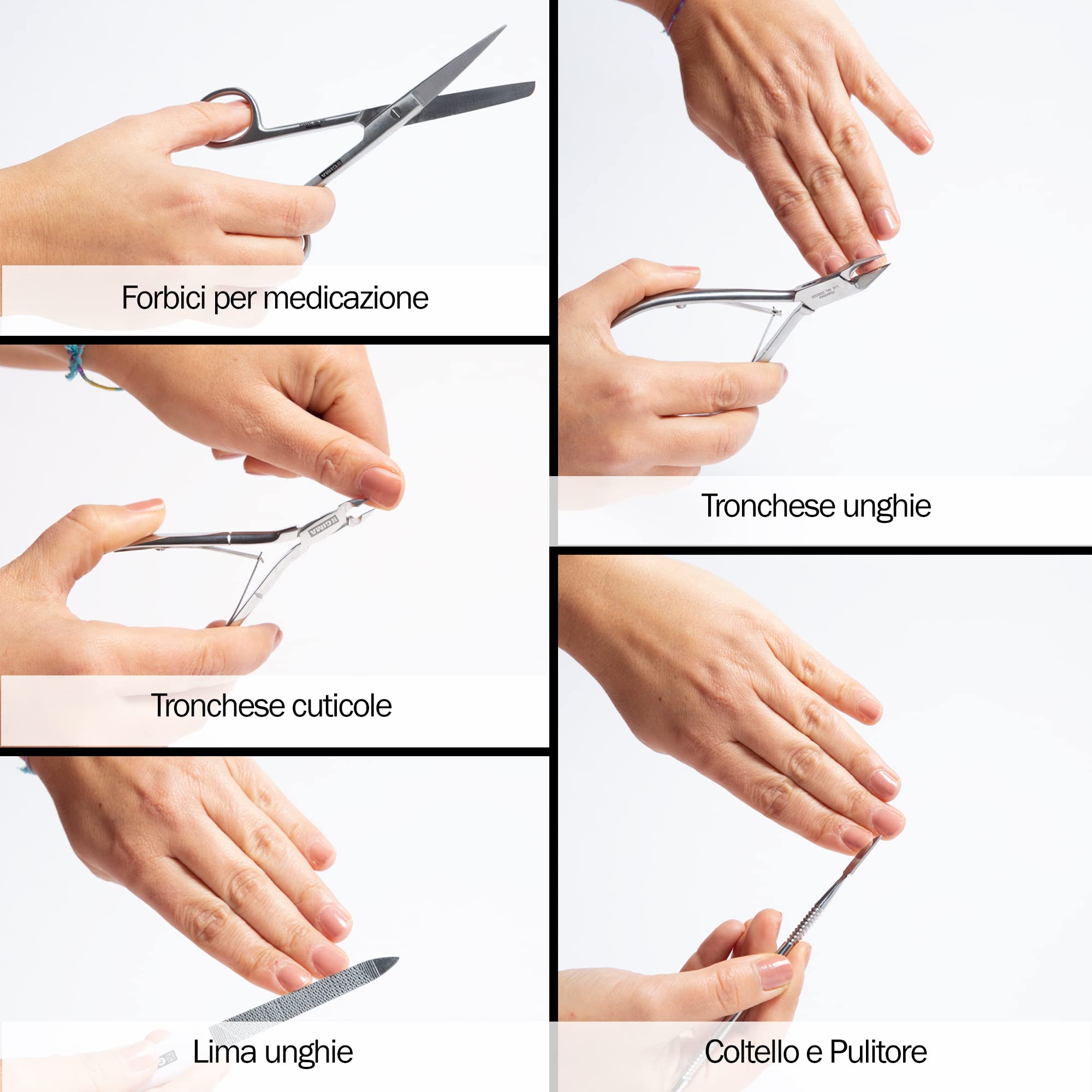 Gima - Zestaw podologiczny do profesjonalnego pedicure i profesjonalnego manicure, 11 narzędzi ze stali nierdzewnej, obudowa ochronna.
