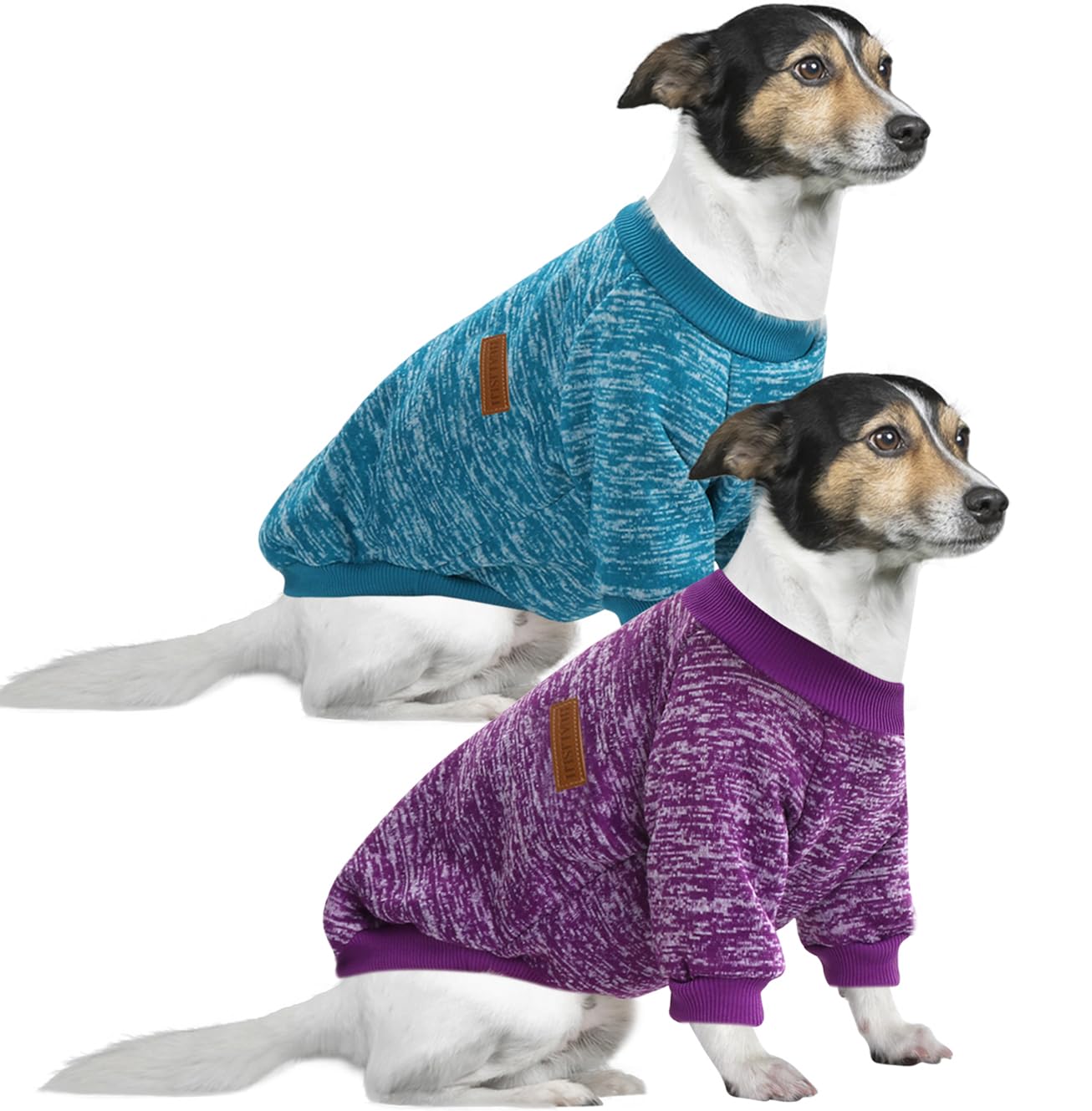 Jersey Perro Pequeño Sudaderas para Perros Jersey Chihuahua Jersey Gato, Es un Tejido Bastante Cómodo, Suave y Cálido para el Animal y Fácil de Poner (Azul+Morado,M) — view 26