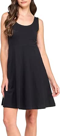 GREEN VOYAGE Women's GOTS Certified 100% Organic Cotton Sleeveless Tank Dress with Pocket