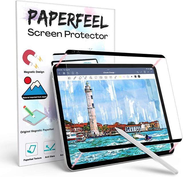 Paperfeel Magnetic Screen Protector for iPad Air 5/4 (2022/2020 Model, 5th / 4th Generation), iPad Pro 11 inch All Models, Matte Paper Film for Drawing-Removable/Anti-glare/Less Fingerprint