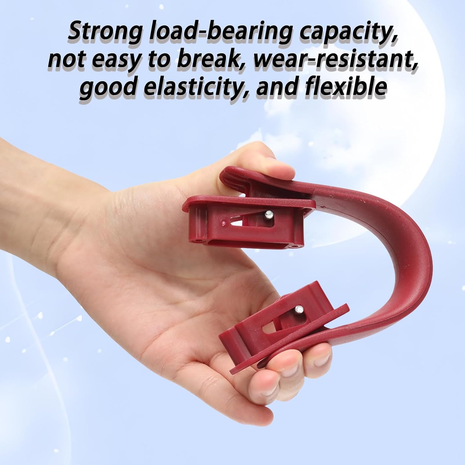 2Pcs Burgundy Plastic Luggage Straps with Screws image 3