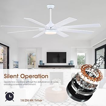 Kviflon 72 Inch Large Ceiling Fans with Lights and Remote