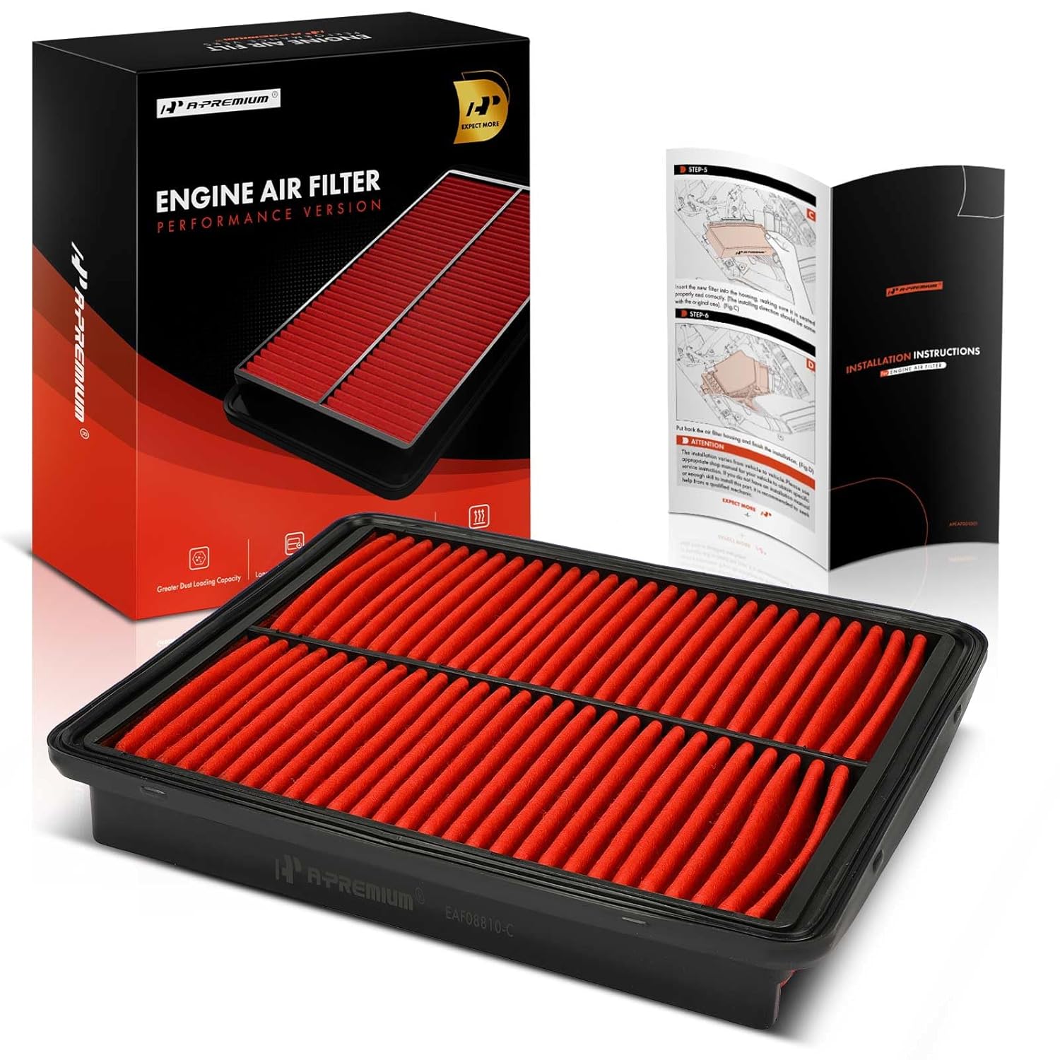 Filtro de Ar do Motor Pré-Oleado A-Premium Compatível com Hyundai Sonata 2011-2015, Santa Fe 2010-2012 e Azera 2012-2017