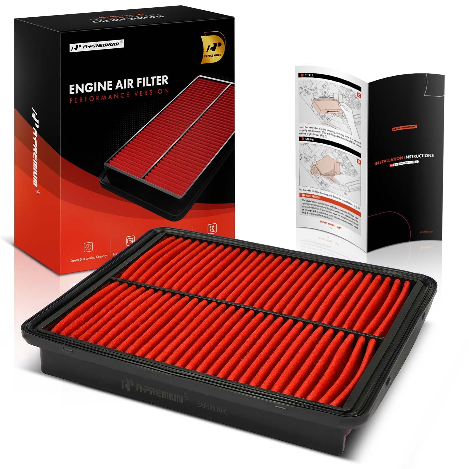 Amazon.com: A-Premium Pre-oiled Engine Air Filter Compatible with ...
