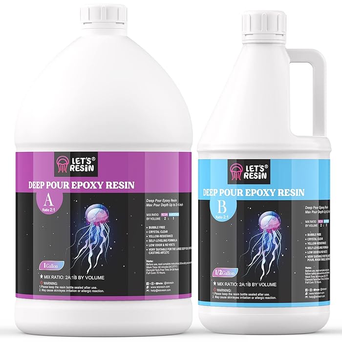 Buy Deep Pour Epoxy Resin, LET'S RESIN Epoxy Resin Kit Crystal Clear Liquid Glass, Clear Epoxy