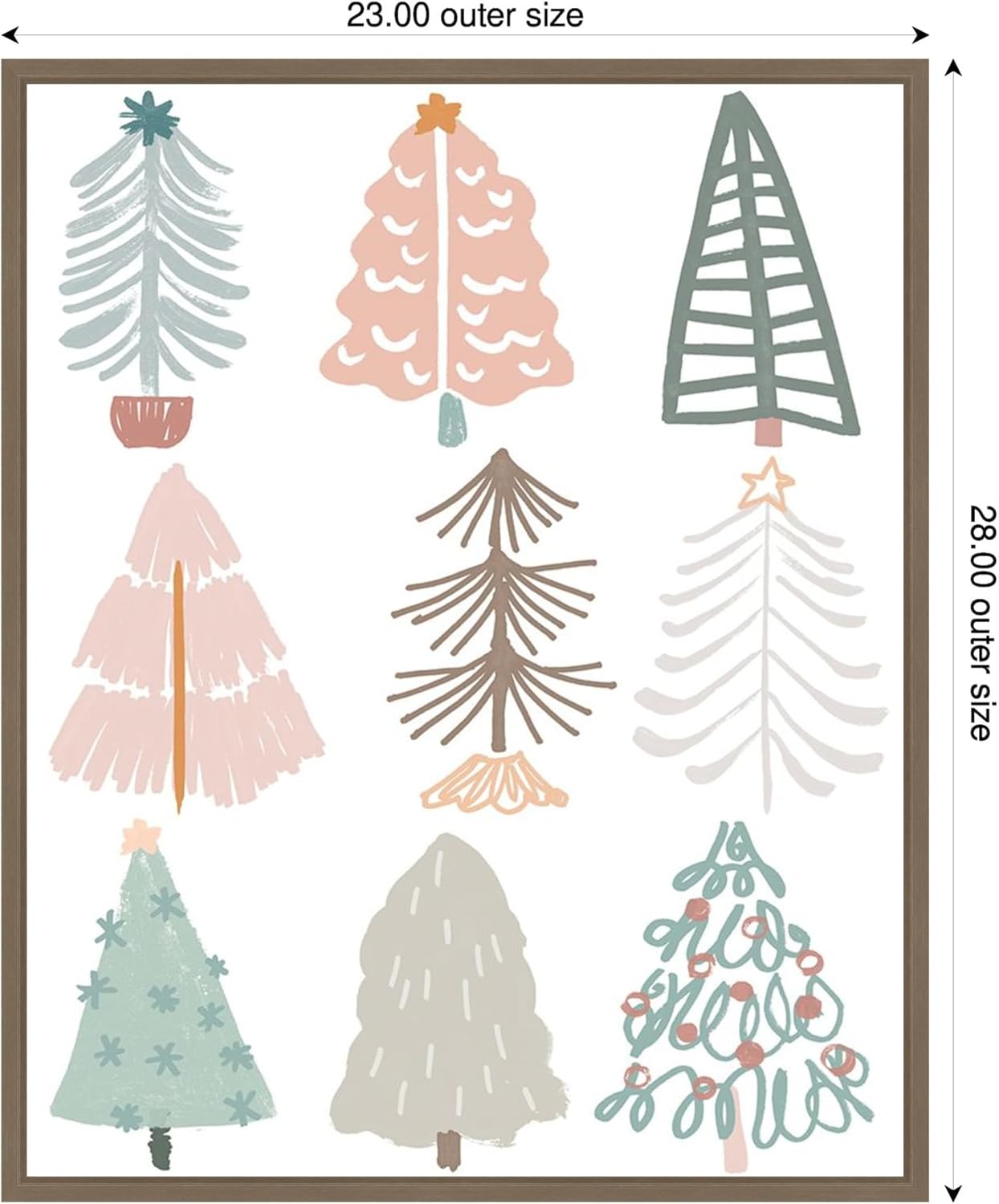 Amanti Art Framed Canvas Wall Art 28x23 Christmas Tree Sketchbook II by June Erica Vess, Framed Canvas, Holidays Artwork, Modern, Casual Decor, Medium Poster Painting for Living Room, Bedroom, Office - Image 4