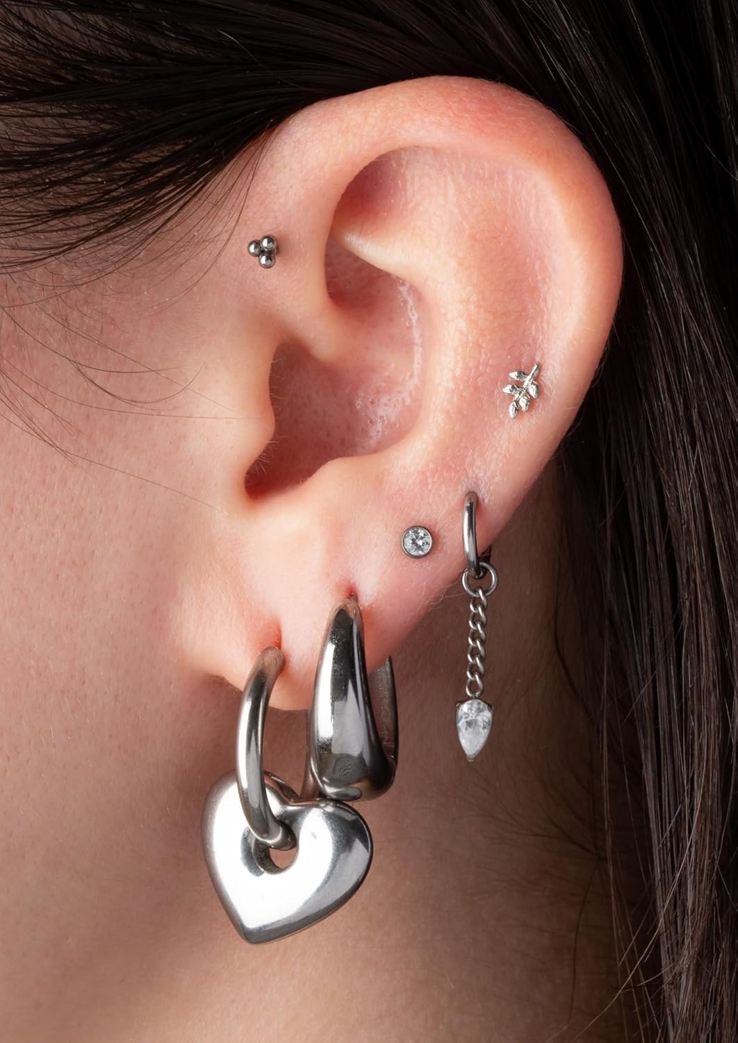 316L Stainless Steel Tapered Huggie Hoop Earrings, Sold as a Pair (Gold Tone) - Image 2