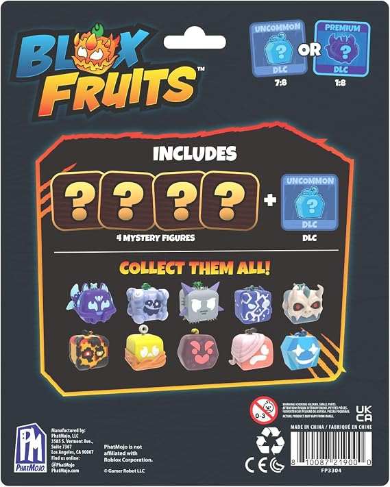 Blox Fruits - Mystery Fruit Minifigure 4-Pack (1.5 Tall, Series 2) [Includes DLC]
