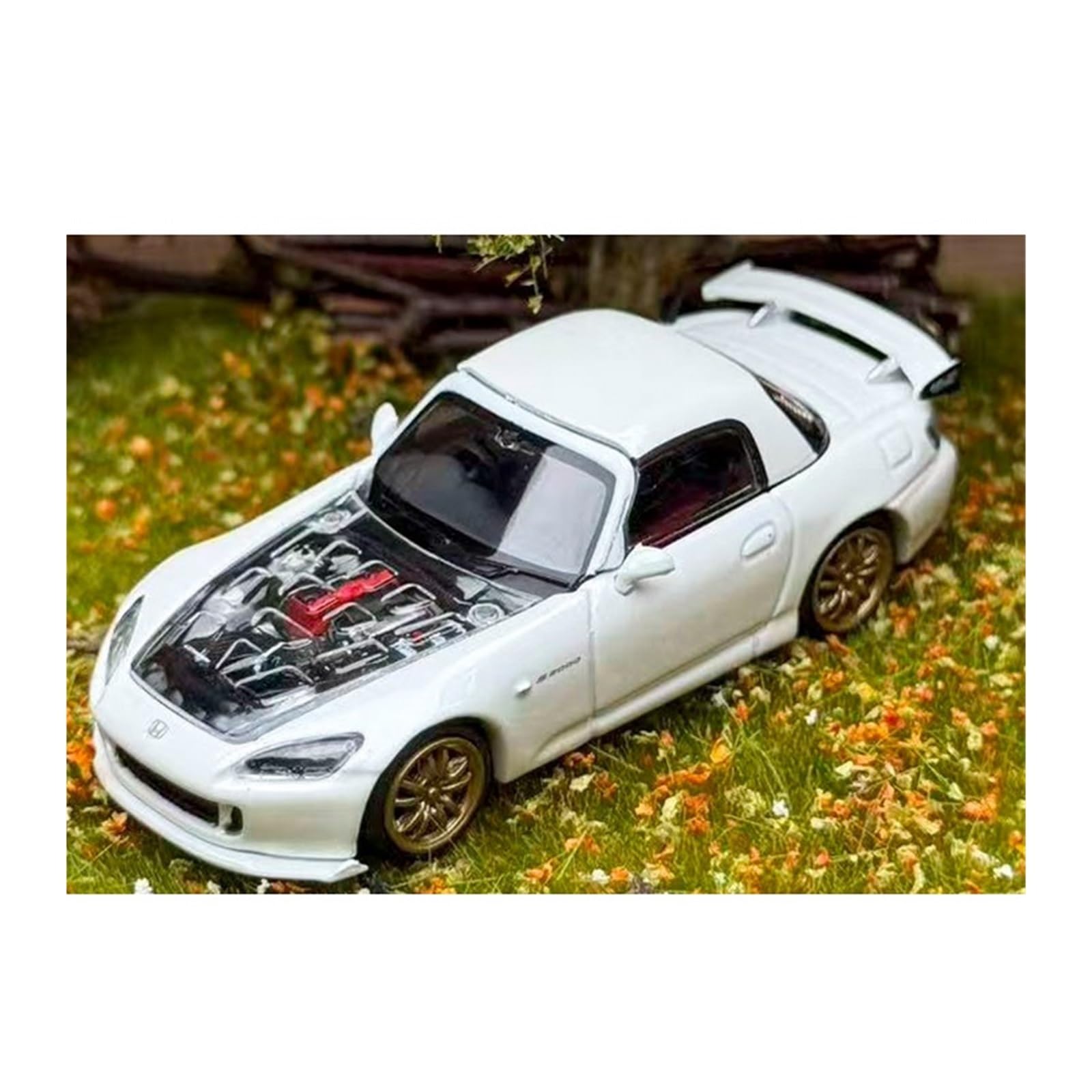 Metallo Scala Replica Modello Di Auto In Lega Gialla 1 64 Per Honda S2000 TYPE S MOTORHELIX Classic Miniature Vehicle Collection Hobby Veicoli Giochi Set(White)