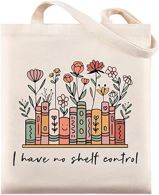 Book Lovers Gifts, Funny Bookish Gifts, Canvas Book Bags for Women, Cute Tote Bag for Readers