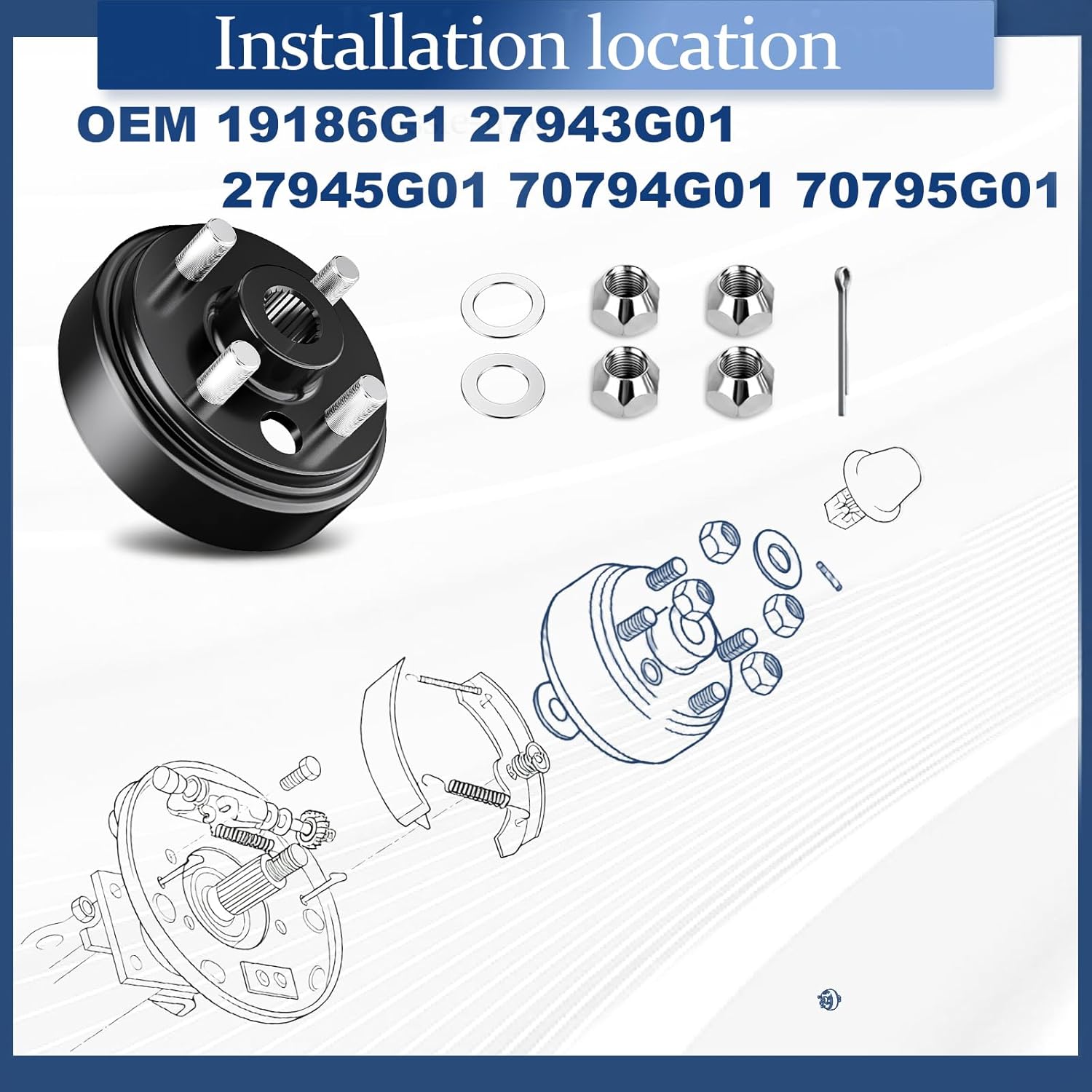 Golf Cart Brake Drum/Hub Assembly for EZGO