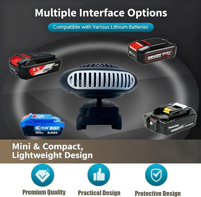 Calefactor Eléctrico Portátil con Batería Recargable USB y Función de Oscilación miniatura 6