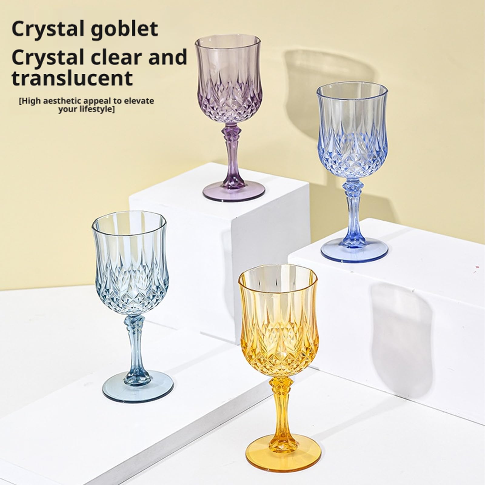 Gobelets de table, collection de 24 pièces en verre gaufré pour les moments de port, hébergement de réception, service de boissons de pique-nique, gobelets en relief, verres à vin, tasses de service