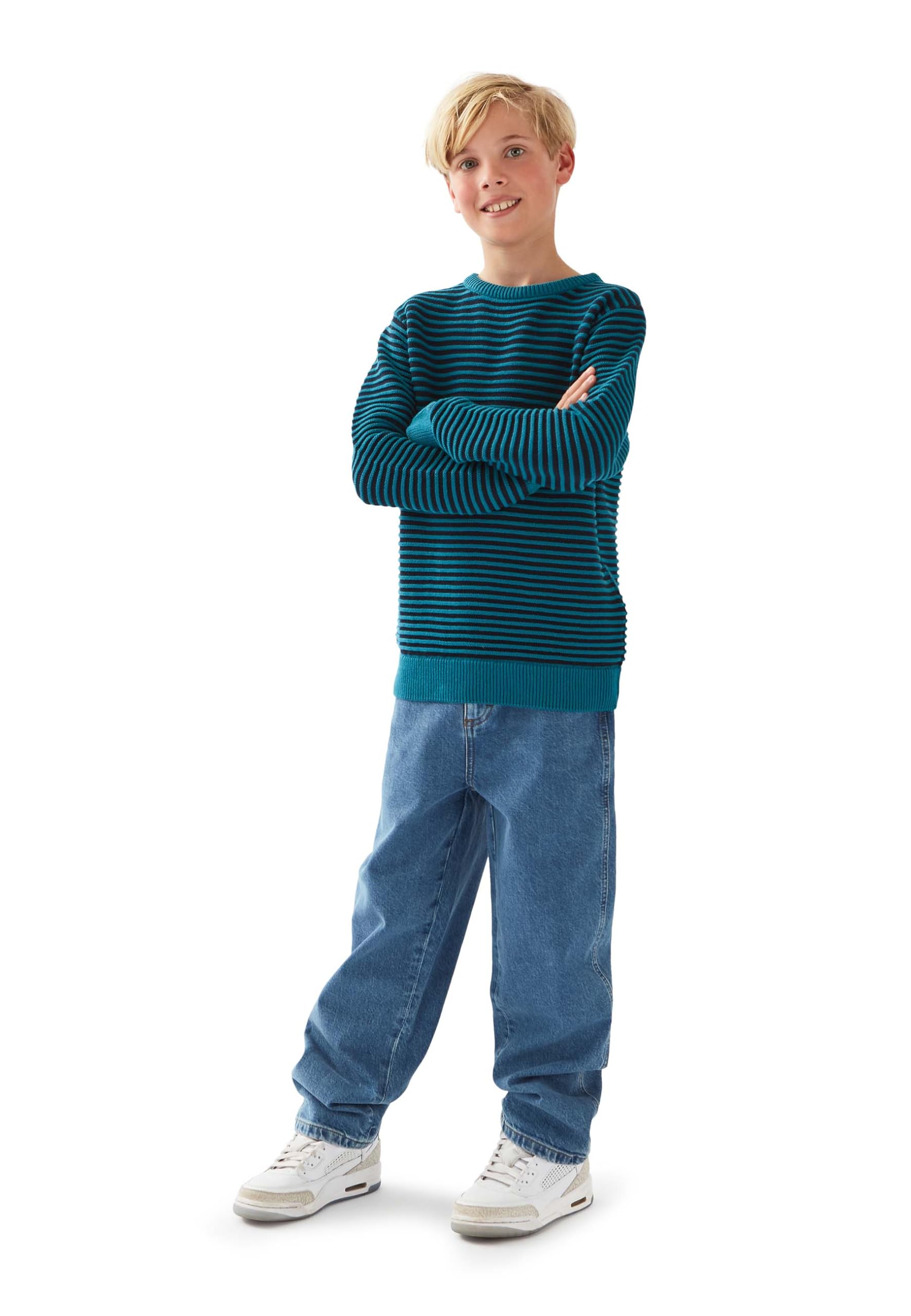 Band of Rascals Kinder Strickpullover 3D Stripe aus Bio-Baumwolle