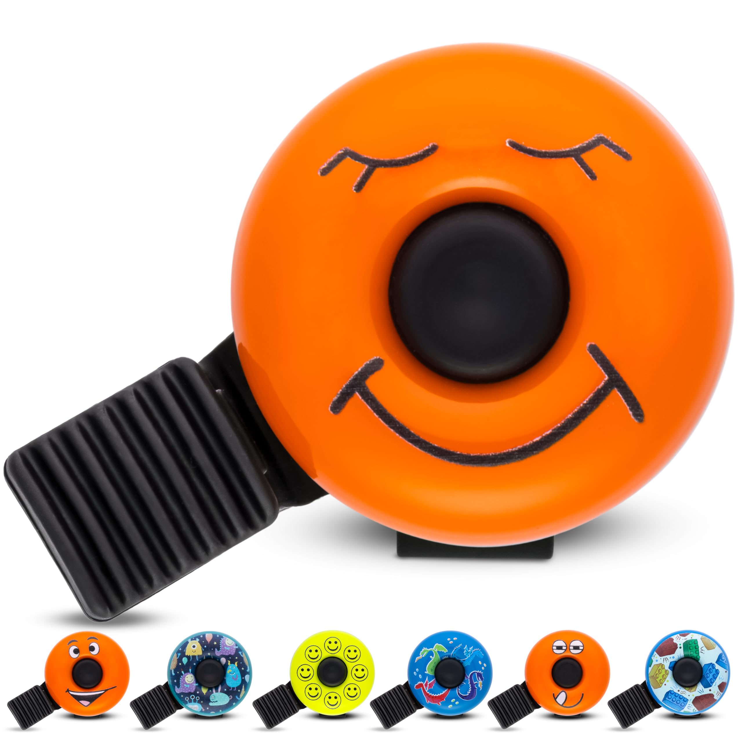 Fahrradklingel Kinder – Smiley – lustige Fahrradklingel Mädchen, Fahrrad Klingel Kinderfahrrad, Klingel Fahrrad Kinder und Laufrad – klingelt laut, einfache Montage