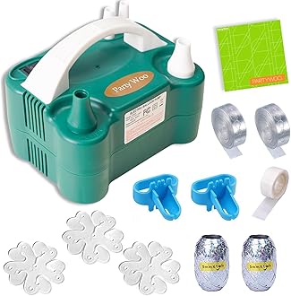 Electric Balloon Pump 220V-240V 600W Electric Portable Dual Nozzle Air Pump for Balloons Blower Pump Inflator for Birthday Graduation Wedding Baby Shower Gender Reveal Party Decoration