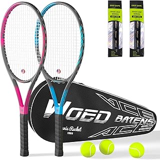 Pro Tennis Racket for Adults, 2 Player 27 inch Speed Tennis Racquet Acceptable for Beginner and Professional with 3 Tennis...