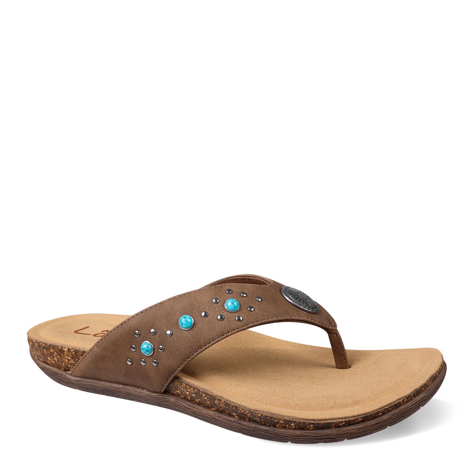 Lamo Women's Jovie Flip Flops for women – Durable Rubber and Cork Outsole, Breathable Microfiber Footbed for Superior Comfort, Stylish and Convenient