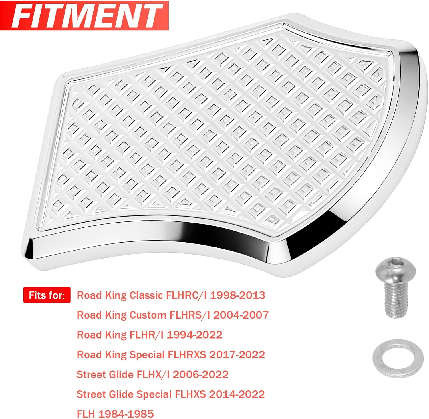 Chrome Foot Peg Pad Brake Pedal for Harley Touring Road King Road Glide Street Glide Electra Glide1980-2026 Softail 1986-2017 Models