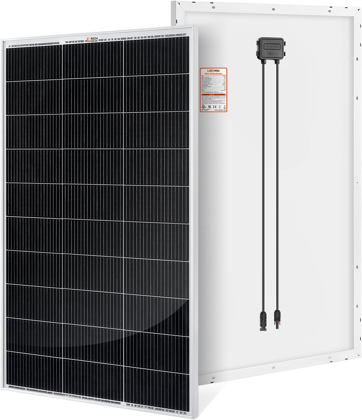 150 Watt 12 Volt 18BB Cell Monocrystalline Solar Panel N-Type Cells High Efficiency Solar Module Charge Battery for RV Marine Boat Off Grid