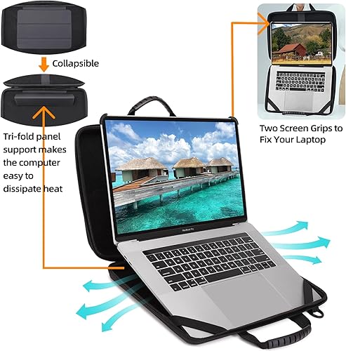 Miniatura 2 de BUG Funda rígida para laptop de 14.2 a 15.6 pulgadas con asa a prueba de golpes, impermeable, funda protectora de EVA, bolsa de transporte para