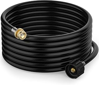 12 FT Propane Tank Convert Adapter Hose Replacement for QCC1 / Type1 LP Gas Tank, 1 lb to 20 lb Converter fit for Weber Q, Blackstone Grill, Buddy Heater, Griddle, Coleman Stove
