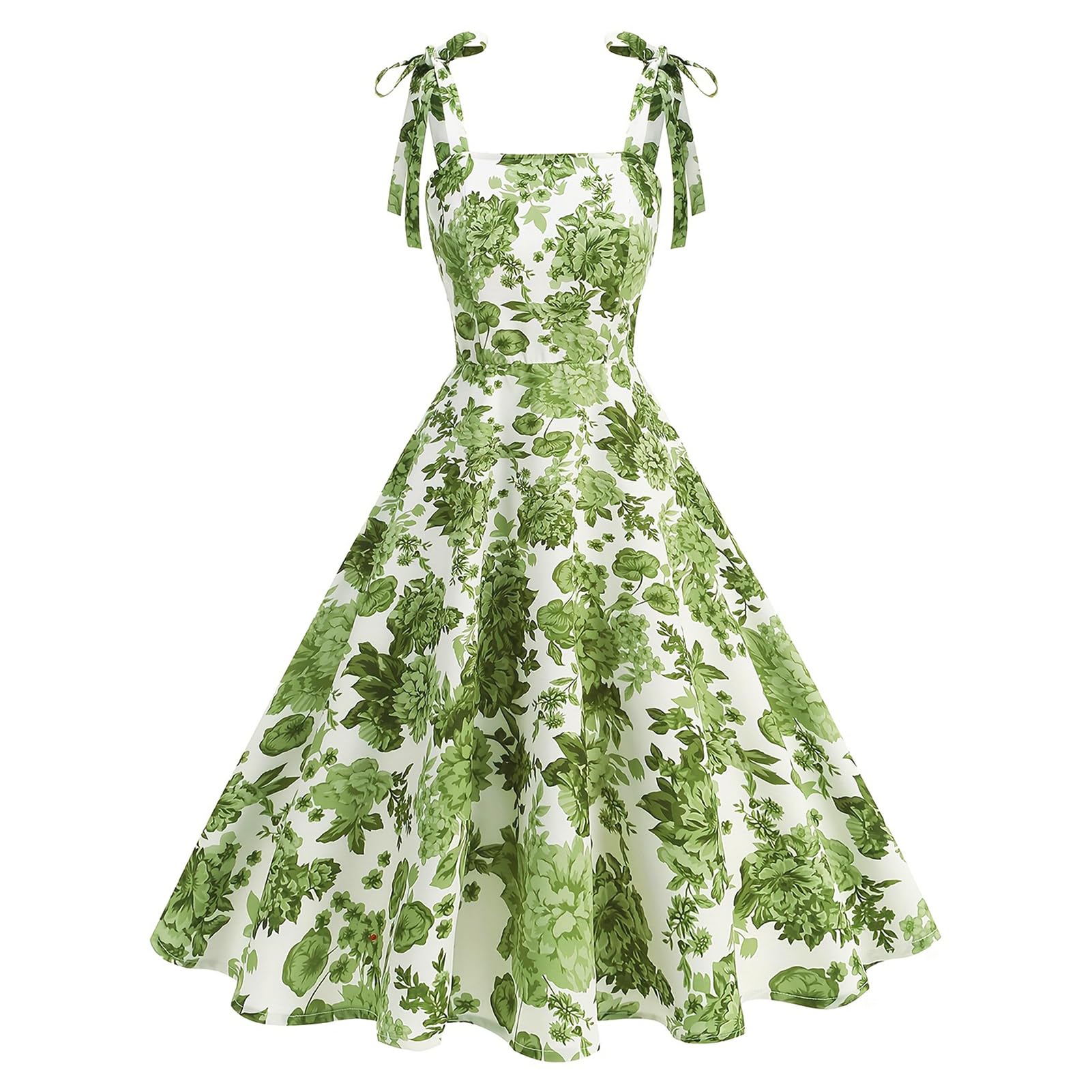50s Backless Swing Tie Straps Floral