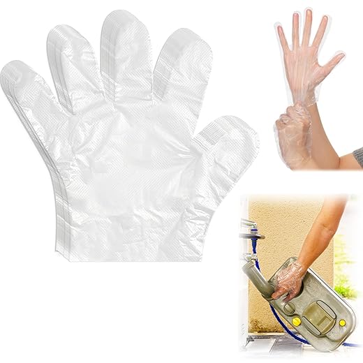 Kathfly 300 Pcs Rv and Camping Disposable Sanitation Gloves Durable Ideal in Wet and Dry Conditions, One Size, Clear, Non-latex Gloves